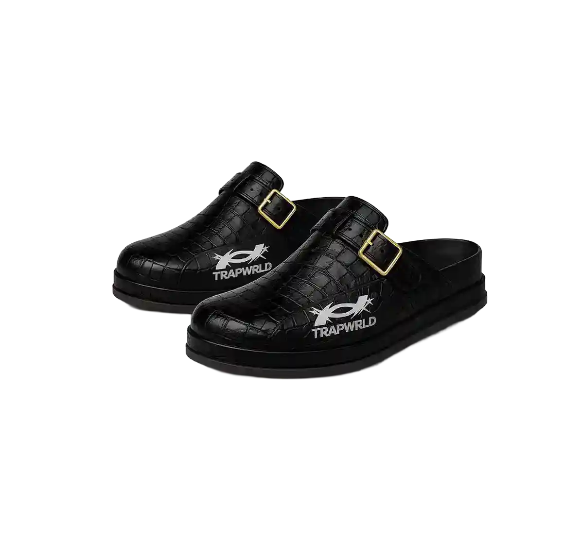 Croc-Embossed Buckle Clog “911”