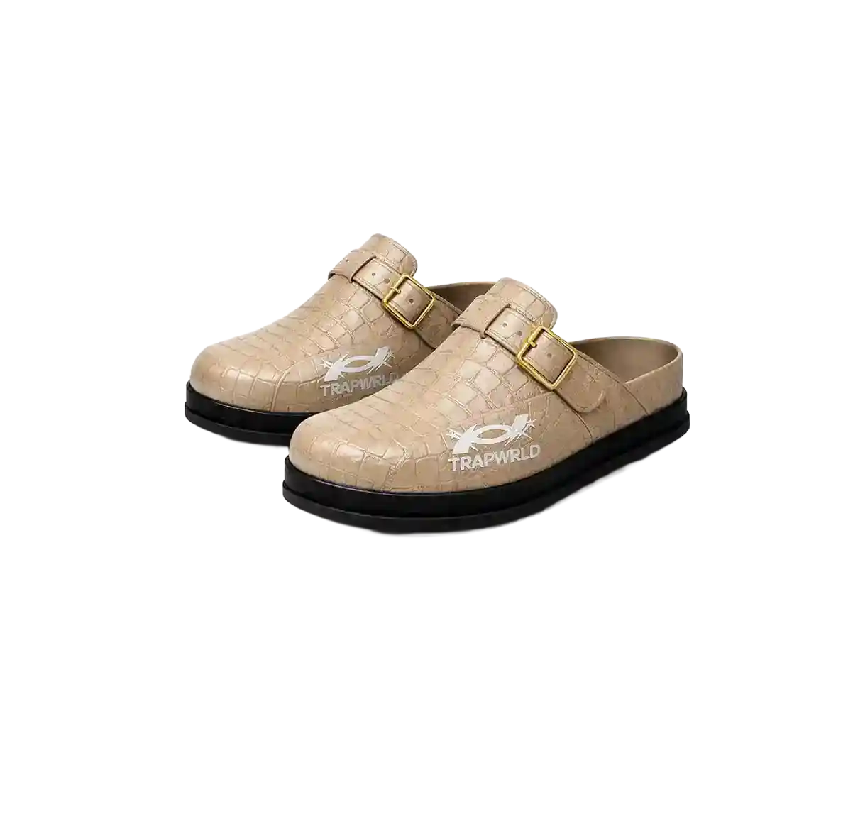Croc-Embossed Buckle Clog “911”