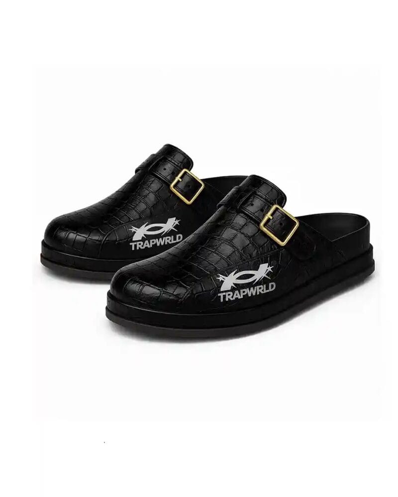 Croc-Embossed Buckle Clog “911”